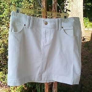 White Denim Mini Skirt